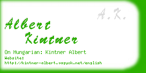 albert kintner business card